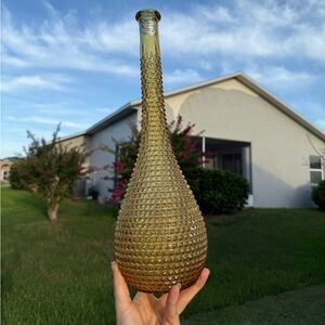 ✨Vintage Empoli Amber Diamond Point Hobnail Decanter✨